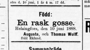 Einarin_syntyma_Abo_Tidning_13-06-1888